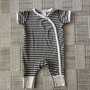 Hanna Andersson Black and White Striped Bodysuit